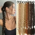 thumbnail image 2 of 24 Inch Synthetic Long Braided Ponytail Hair Extensions For Women High Temperature Fiber Hair Accessories, 2 of 10