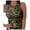 Green, variant on Women's Camisole Tank Tops Camo Color Block Print Round Neck Vest Sleeveless Basic Tight T Shirts