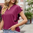 thumbnail image 4 of Ltctricy T Shirts for Women Trendy Summer V Neck Ruffle Short Sleeve Loose Casual Tunic Tops Soft Tees Blouses, 4 of 7