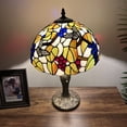 thumbnail image 5 of Tiffany Table Lamp Stained Glass Butterfly Grapes Green Leaves For Living Room Bedroom Bedside 12"W*12"D*19"H, 5 of 8
