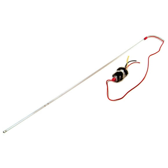Purrfect Cat Toys With Feather Red Cord Faux-Fur End Varies In Pattern And Style (Fur)