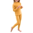 thumbnail image 5 of PMUYBHF Baby Clothes for Girls 0-3 Months Dresses Toddler Kids Boy Girl Clothes Unisex Solid Long Sleeve Warm Pullover Pjamas Sleepwear Tops Pants Set Outfits 140 Yellow, 5 of 6