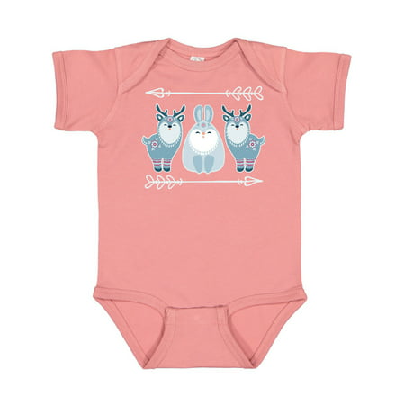 

Inktastic Christmas Forest Deer Bunny Tribal Gift Baby Boy or Baby Girl Bodysuit