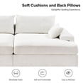 thumbnail image 3 of Contemporary 3-Seater Sofa with Deep Seating Oversized Couch for Living Room Apartment Ivory, 3 of 8