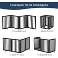 thumbnail image 5 of Bamboo Freestanding Dog Gate, No Assembly Pet Gate Indoor, 24”H x 75”W Extra Wide Foldable Puppy Barrier Fence with Support Feet for the House, Doorways Stairs, 4 Panels, No Drilling, Black, 5 of 8