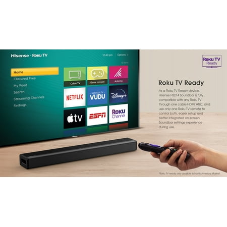 Hisense - 2.1-Channel Soundbar with Built-in Subwoofer - Black