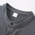 thumbnail image 6 of GrmtClth Mens Lightweight Waffle Knit Henley Shirt Casual Stand Collar Short Sleeve Full Button Placket Top Ribbed Textured Knit Breathable Solid Color Summer Daily Wear Tees Gray S, 6 of 9
