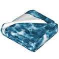 thumbnail image 2 of Salouo Blue Tie Dye Print Bed Blankets,Flannel Blanket Comfortable Air Conditioning Blanket Lightweight Blanket for Sofa Bed Travel & Couch -40"x30", 2 of 8