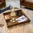 thumbnail image 3 of KINWELL  Square Black Walnut Wood Serving Tray Ottoman Tray with Handles 24"x24"x2.4", 3 of 4