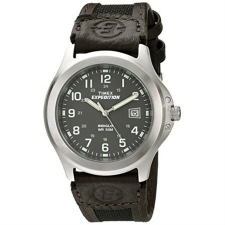 Men's Expedition Metal Field Watch, Brown Nylon/Leather Strap