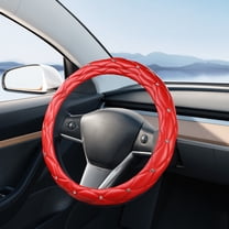 Studded Car Steering Wheel Cover, Leather Float Handle Grip, Anti-Slip Durable Interior Accessory, Four Season Universal Fit, Comfortable Driving Control