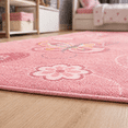 thumbnail image 2 of Knots Rugs Kids 100% Wool Hand Knotted Butterfly Hearts Area Rug, Soft Pink Nursery Playroom Carpet, Medium Pile Cute Kids Room Rug, 5x8, 2 of 7