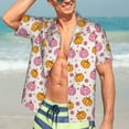 thumbnail image 5 of KLL Men's Hawaiian Shirt Short Sleeve Button Down Beach Shirts-Fall 70s Groovy Hippie 1, 5 of 5