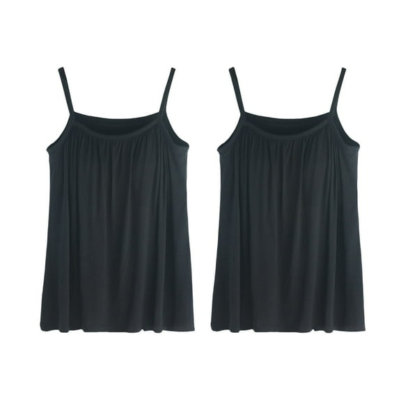 WCJM Camisoles & Tanks camisoles for women for under clothes Women's Plus Size Soft Tank Top With Bra Sleeveless Comfort Yoga Fitness Top Tank Top 2PC cotton camisoles for women