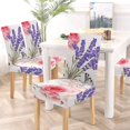 thumbnail image 5 of RYLABLUE Lavender Flowers Pattern Stretch Chair Cover Protector Seat Slipcover for Dining Room Hotel Wedding Party Set of 4, 5 of 5