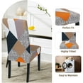thumbnail image 5 of 4 Pack Super Fit Stretch Removable Washable Short Dining Chair Covers Slipcover Protector, Spandex Fabric Chair Cover for Dining Room, Hotel, Ceremony (Geometric1, 4 per Set), 5 of 6