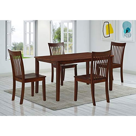 Kings Brand Furniture - Kurmer 5 Pcs Wood Kitchen Dining Table Set. Table & 4 Chairs, Cappuccino