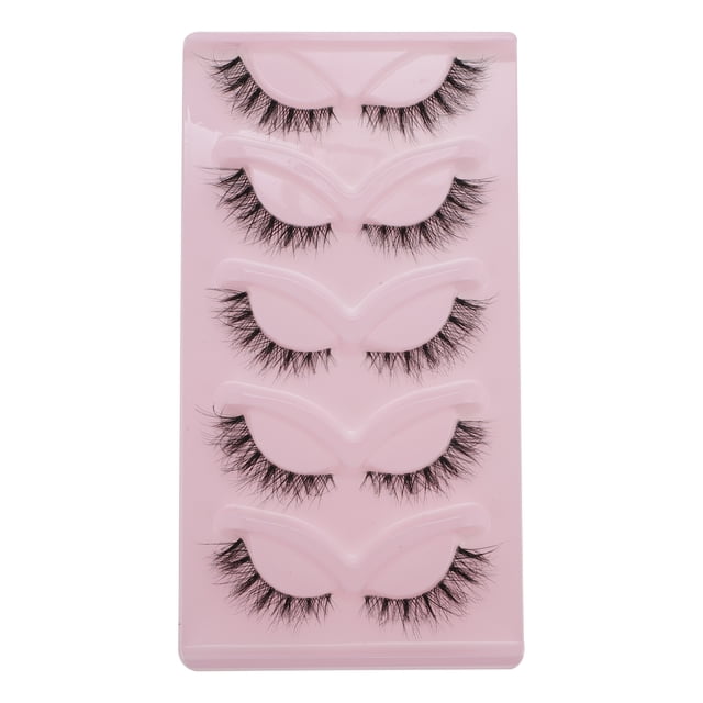 Unique Bargains 5 Pairs 5D Full Strip Eyelash for Halloween Black