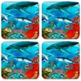 thumbnail image 1 of Vinyl Drink Coasters - Set of 4 - Reef Life, 1 of 3