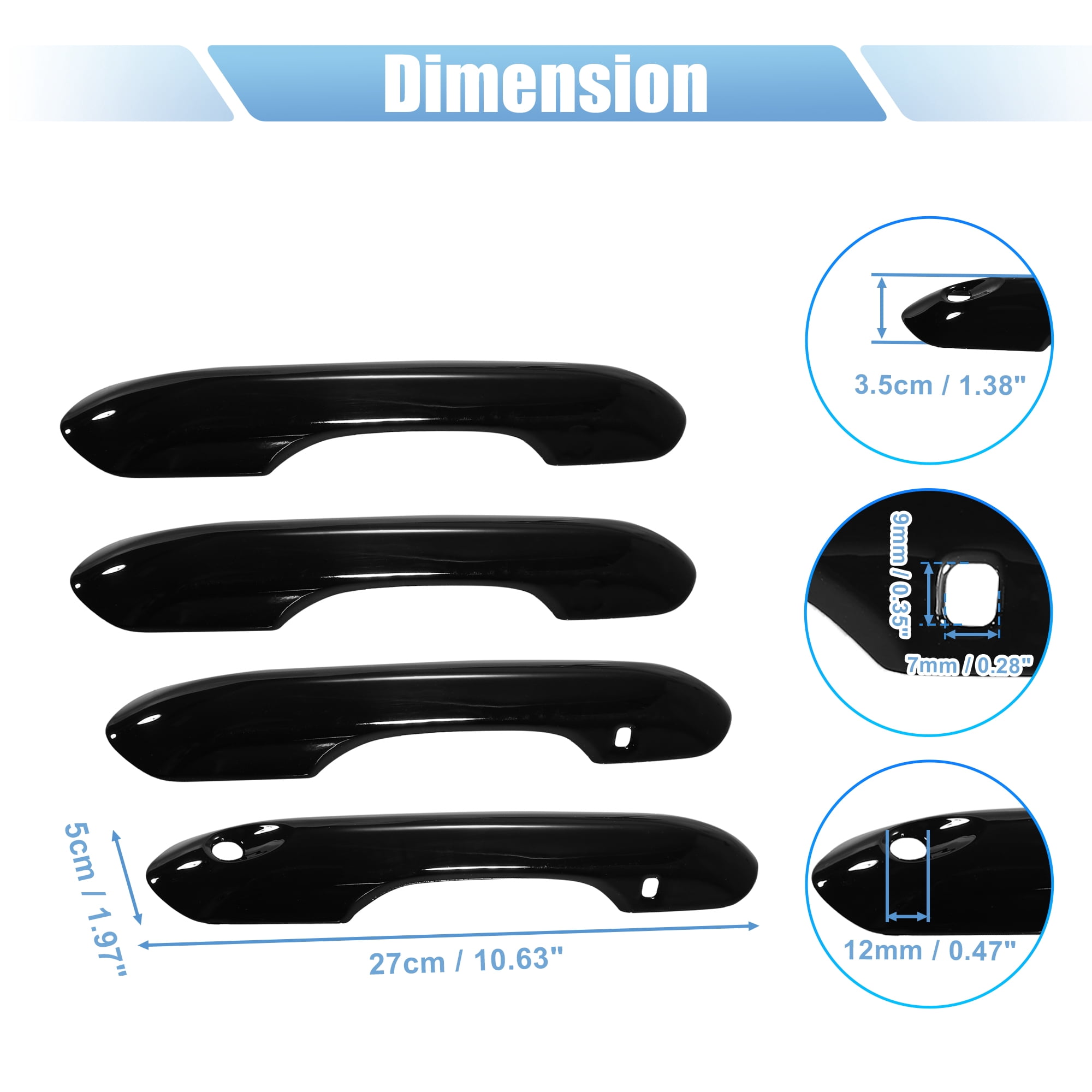 Unique Bargains Car Side Door Handle Trim Cover for Ford Explorer 2020 2021 2022 Black
