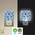 thumbnail image 2 of Yayeee LED Night Light for The Home Plug in With Light Sensors 2 Pack, Blue Floral Pattern, 2 of 6