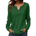 thumbnail image 2 of Juniors T-Shirts Fashion Casual Long Sleeve Solid Color Tops Shirts Blouses Tops T Shirts for Women, 2 of 6