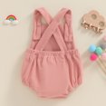 thumbnail image 3 of Musuos Baby Girl Corduroy Romper Overalls 0-12M Rainbow/Strawberry Embroidery Sleeveless Jumpsuit, 3 of 8