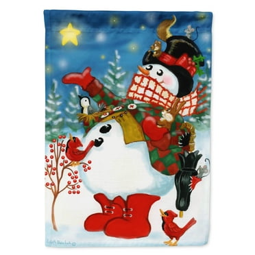 Carolines Treasures PJH3017GF Snowman First Star I See Tonight Flag Garden Size  Small multicolor