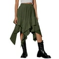 thumbnail image 1 of Jupe Fée Fluide Renaissance pour Femmes, Jupe Midi Asymétrique en Dentelle Contrastée Y2k, Taille Haute Élastique, 1 of 4
