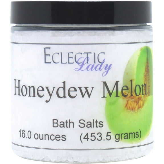 Honeydew Melon Bath Salts by Eclectic Lady, 16 ounces