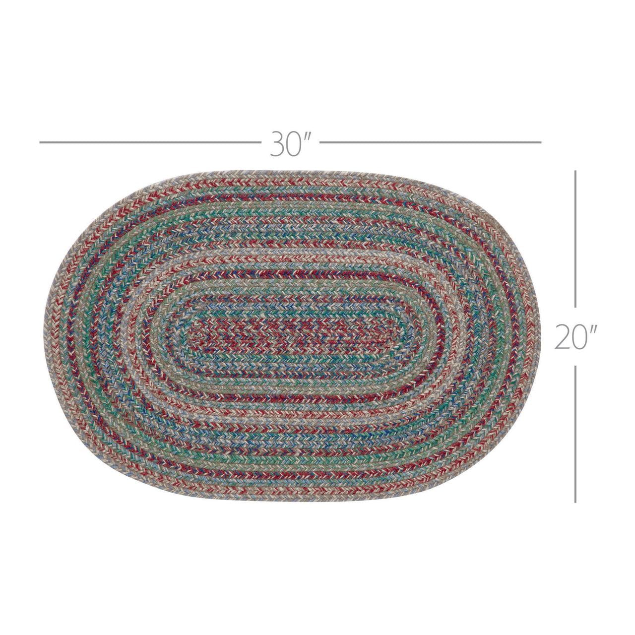 VHC Brands Multi Jute Rug Oval w/Pad 20x30