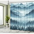 thumbnail image 2 of Ambesonne Blue Shower Curtain, Misty Mountains Dense Forest, 69"Wx75"L, Slate Blue, 2 of 4