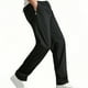 thumbnail image 1 of Pantalones largos para hombre, informales, lisos, con bolsillo, para exteriores, cintura elástica, con cordón, pantalones de trabajo para hombre, 1 of 6