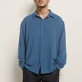 thumbnail image 1 of toraway Chemise Homme Décontractée Automne Manches Longues Coupe Ample Coton Lin Boutonnée TG, 1 of 3