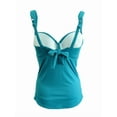 thumbnail image 2 of Coco Reef Women's Charisma Tie-Back Ruched Pleated Tankini Top (34DD, Blue), 2 of 2