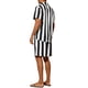 thumbnail image 3 of Conjunto de Camisa a Rayas INSPIRE CHIC para Camisas de Manga Corta de Playa Hawaiana para Hombre y Pantalones Cortos M Negro Blanco, 3 of 4