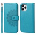 thumbnail image 6 of Dteck iPhone11 pro case, Mandala Embossed Wallet Phone Case, Premium Leather, Soft TPU, Card Slot, Magnetic Stand, for iPhone 11 pro ,Blue, 6 of 6