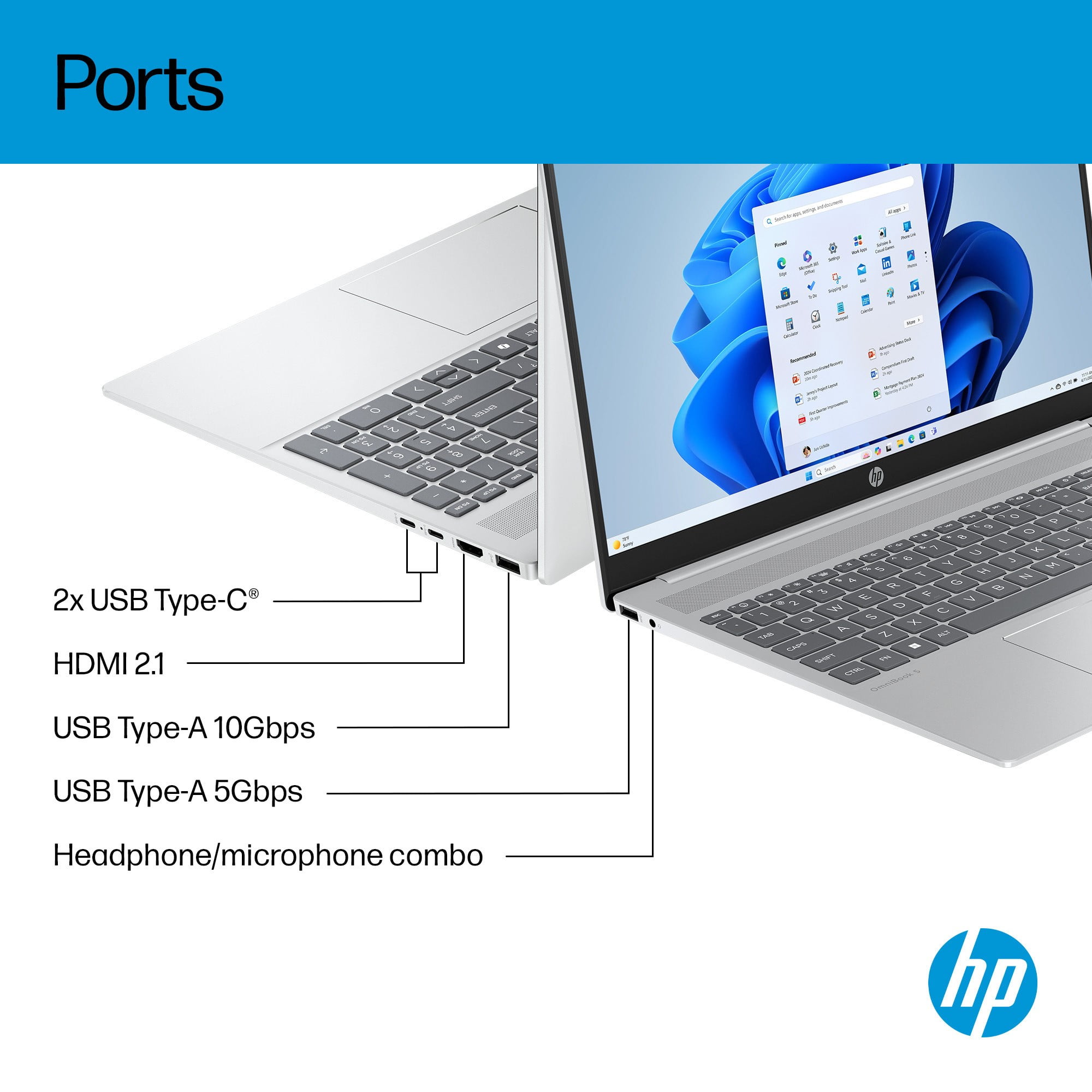 HP Omnibook 5 16-ba1009ca 16" WUXGA IPS Laptop Intel Core i5-1334U 16GB RAM 512GB SSD
