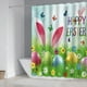 thumbnail image 4 of Cortina de ducha con decoración de Pascua, tela divisoria para baño, impresión digital, impermeable, con ganchos, de nailon y elastano., 4 of 6