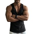 thumbnail image 3 of Men'S Tank Tops Sleeveless V Neck Workout Muscle Gym Athletic Shirts Casual Summer Tee Black XL, 3 of 8