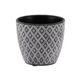 thumbnail image 1 of Urban Trend Collection 51908 Pot Rond en Ciment avec Corps et Fond Effilé Design Diamant, Béton Lavé et Noir, 1 of 1