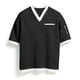 thumbnail image 3 of Ceisia Men's Casual Fashion Waffle Knit Short Sleeve Shirt - V-neck Color Block Top with Sleeve Zipper Pocket Black M Gifts, 3 of 6
