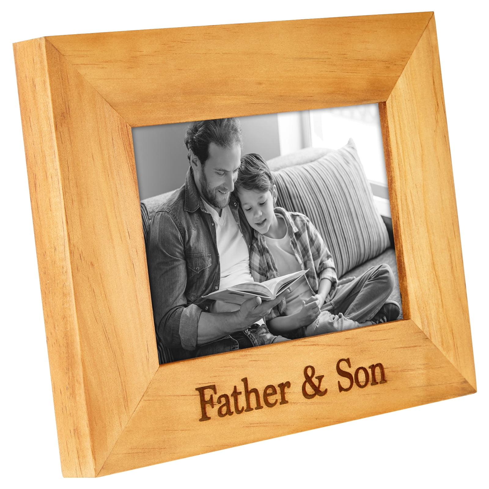 Americanflat 4x6 Frame engraved father displays photos sized elegant natural design construction photographs inches