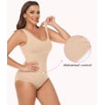 thumbnail image 4 of Vaslanda Women's Waist Trainer Seamless Round Neck Tummy Control Shapewear Bodysuit, 4 of 7