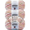 Bernat Baby Blanket Yarn - Big Ball 10.5 oz - 3 Pack with Pattern Cards in Color Peach Blooms