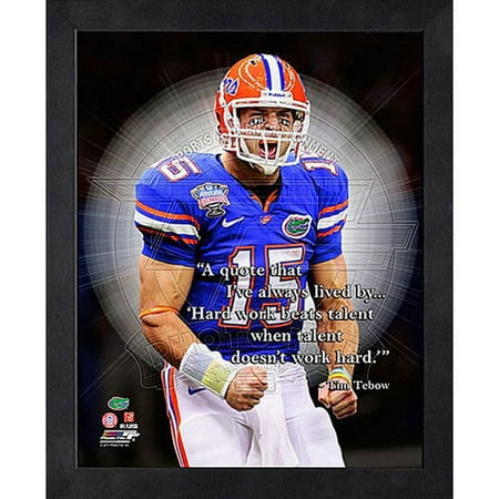 NCAA - Tim Tebow Florida Gators 12x15 Framed ProQuote- Hard Work