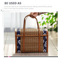 thumbnail image 6 of Fruit Basket Bamboo Woven Portable Simple Handheld Picnic Food Container Foldable Snacks Containers Kids 36x18x25cm,B, 6 of 8