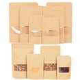 thumbnail image 2 of Bolsas con cierre hermético de papel Kraft con ventana, 20 o 50 unidades, para guardar alimentos, refrigerios, té, regalos, bodas y hogar, 2 of 5
