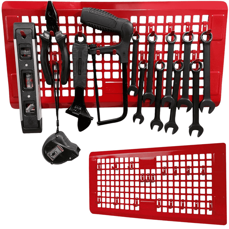 DURATOOL Magnetic Tool Holder for Tool Chest with18 Hooks, Tool Box  Organizer for Work Van Truck, Garage Storage Cart Rack Organizers, Toolbox