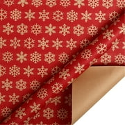 ZMKIAG Classic Red Wrapping Paper Roll 16.9 Inch x 9.8 Feet - Rustic Farmhouse Christmas Theme Holiday Gift Wrap for Present Boxes, Crafting, and Festive Home Decor Projects